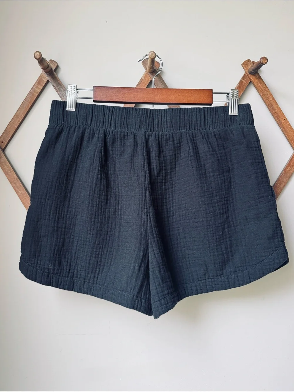 Calia Black 100% Cotton Gauze Drawstring Shorts Size Medium
